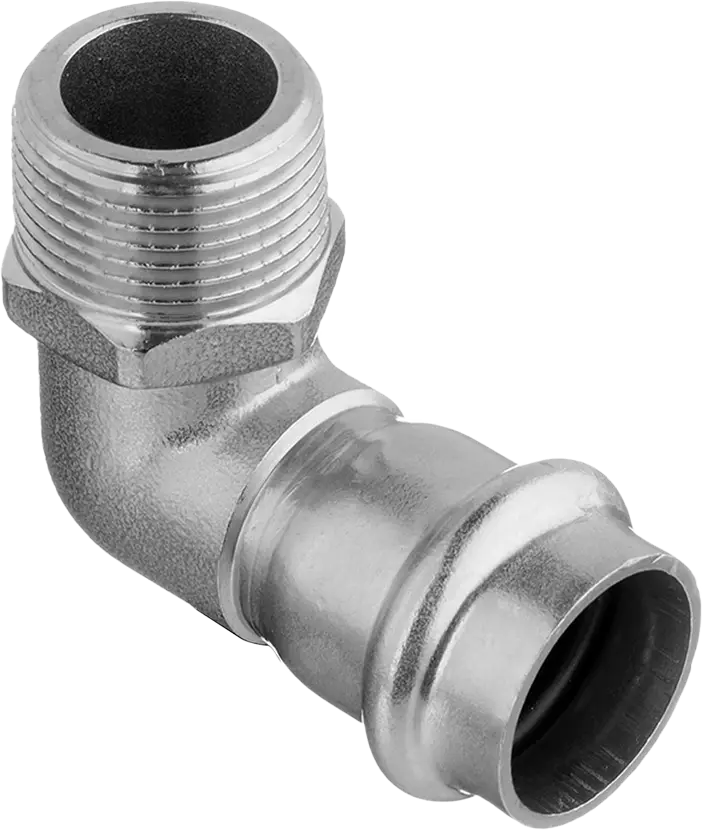 Пресс-угольник 90°, из нержавеющей стали, с переходом на наружную резьбу, 28х3/4" Kromwell