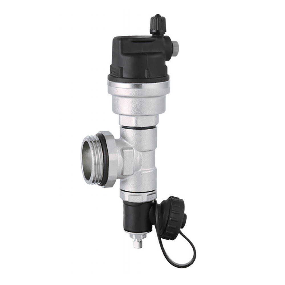 Элемент концевой для коллектора в сборе: тройник, автоматический воздухоотводчик, дренажный кран, 1"