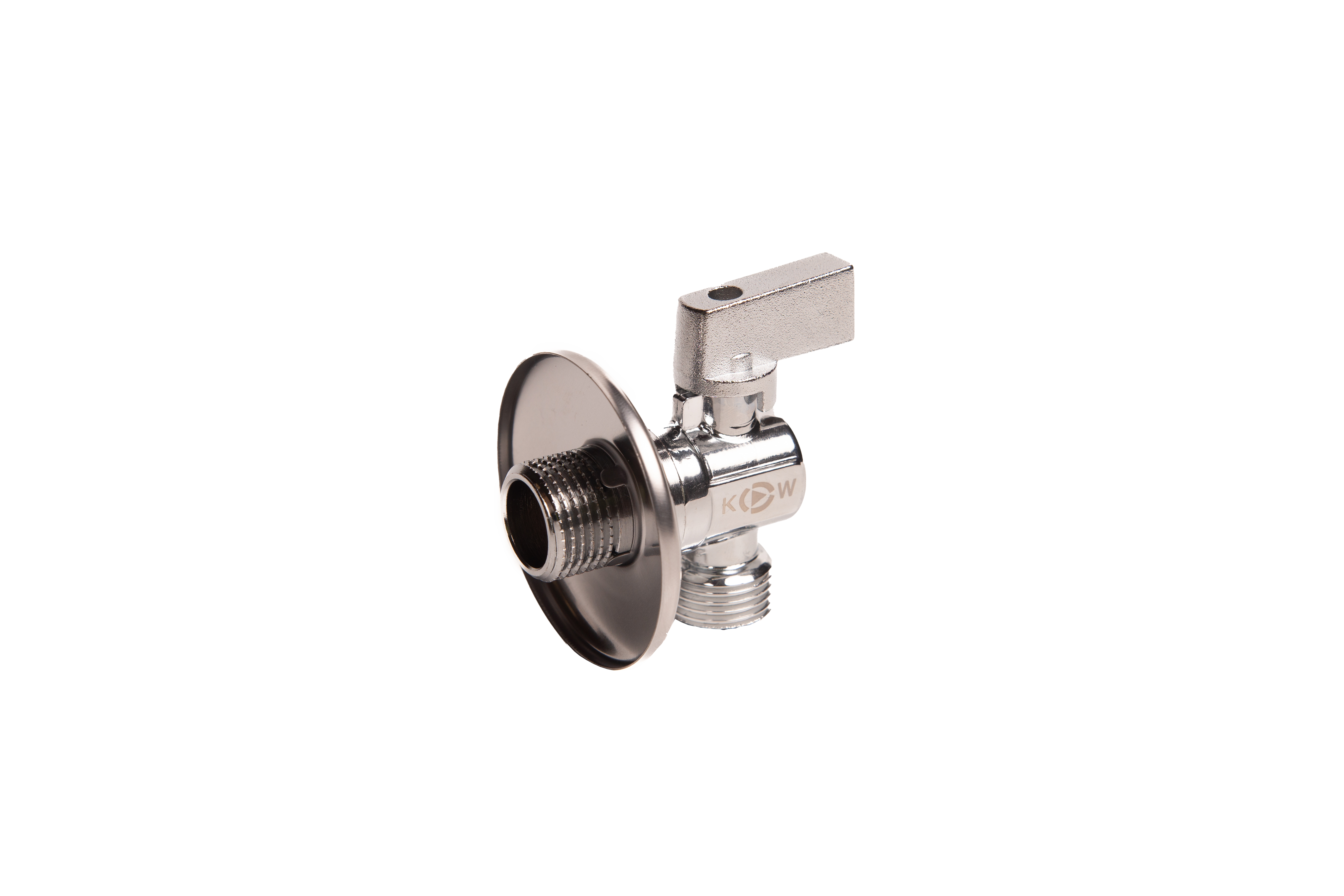 Кран шаровой угловой для подключения сантехнических приборов 1/2" x 3/4" наружная - наружная резьба