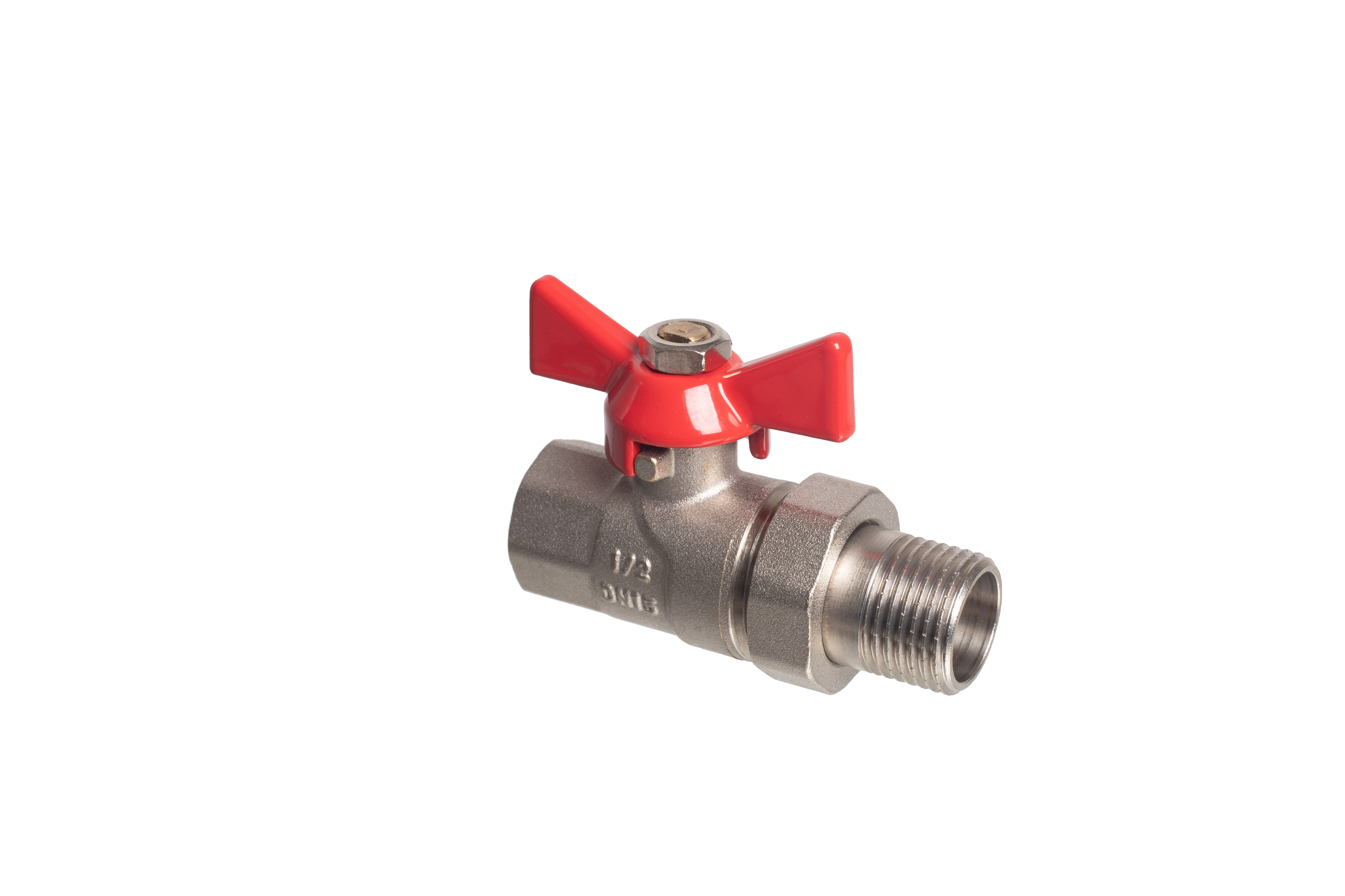 Кран шаровой с американкой (ручка-бабочка) 1/2" ВР-НР Kromwell
