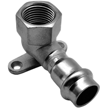 Пресс-угольник 90° (водорозетка) из нержавеющей стали, с переходом на внутреннюю резьбу, 18х1/2" Kromwell