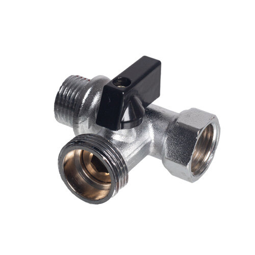 Кран шаровой для подключения сантехнических приборов Kromwell 1/2" x 3/4" x 1/2" ВР-НР-НР