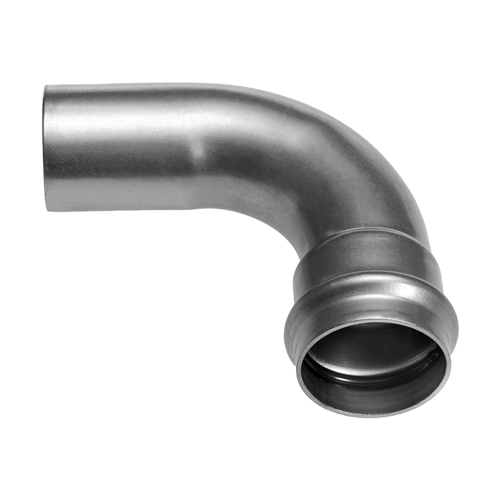 Пресс-угольник 90° из нержавеющей стали, раструб-труба, 54х54, Kromwell