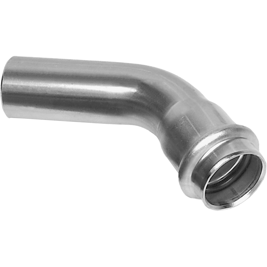 Пресс-угольник 45°, из нержавеющей стали, раструб-труба, 18х18 Kromwell