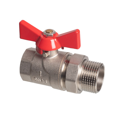 Кран шаровой с полусгоном (ручка-бабочка) 1" внутренняя - наружная резьба EU.YT1287050 1_k